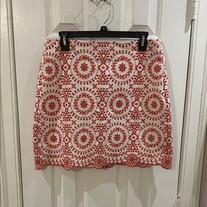 Coral Women's Skirt w/ Floral Details